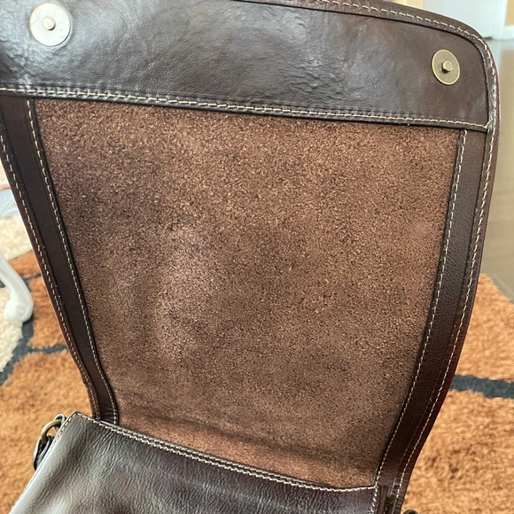 GRUPO GIORGIO 1966 Vera Pelle genuine brown leather crossbody made in Italy - Picture 12 of 16